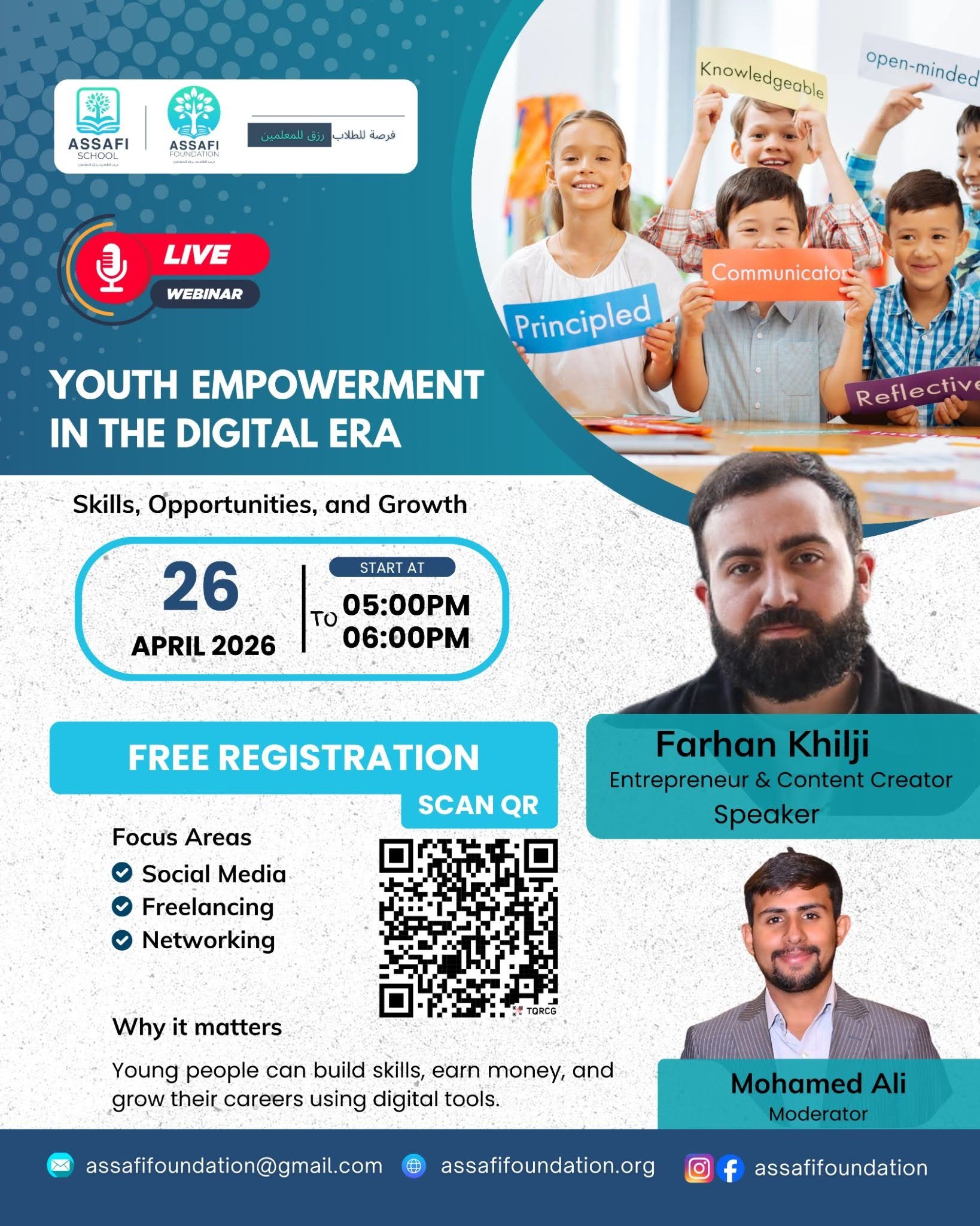 Youth empowerment webinar by Assafi Foundation